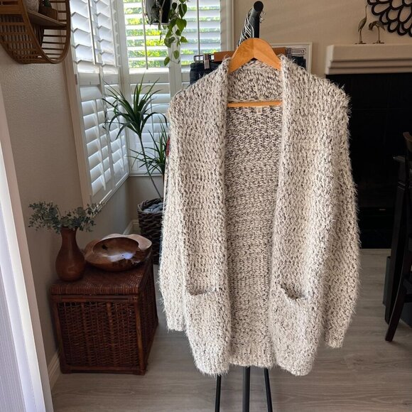 BP Cardigan Womens Size XS Super Soft Eyelash Marled Open Front Longline Sweater - Picture 15 of 15